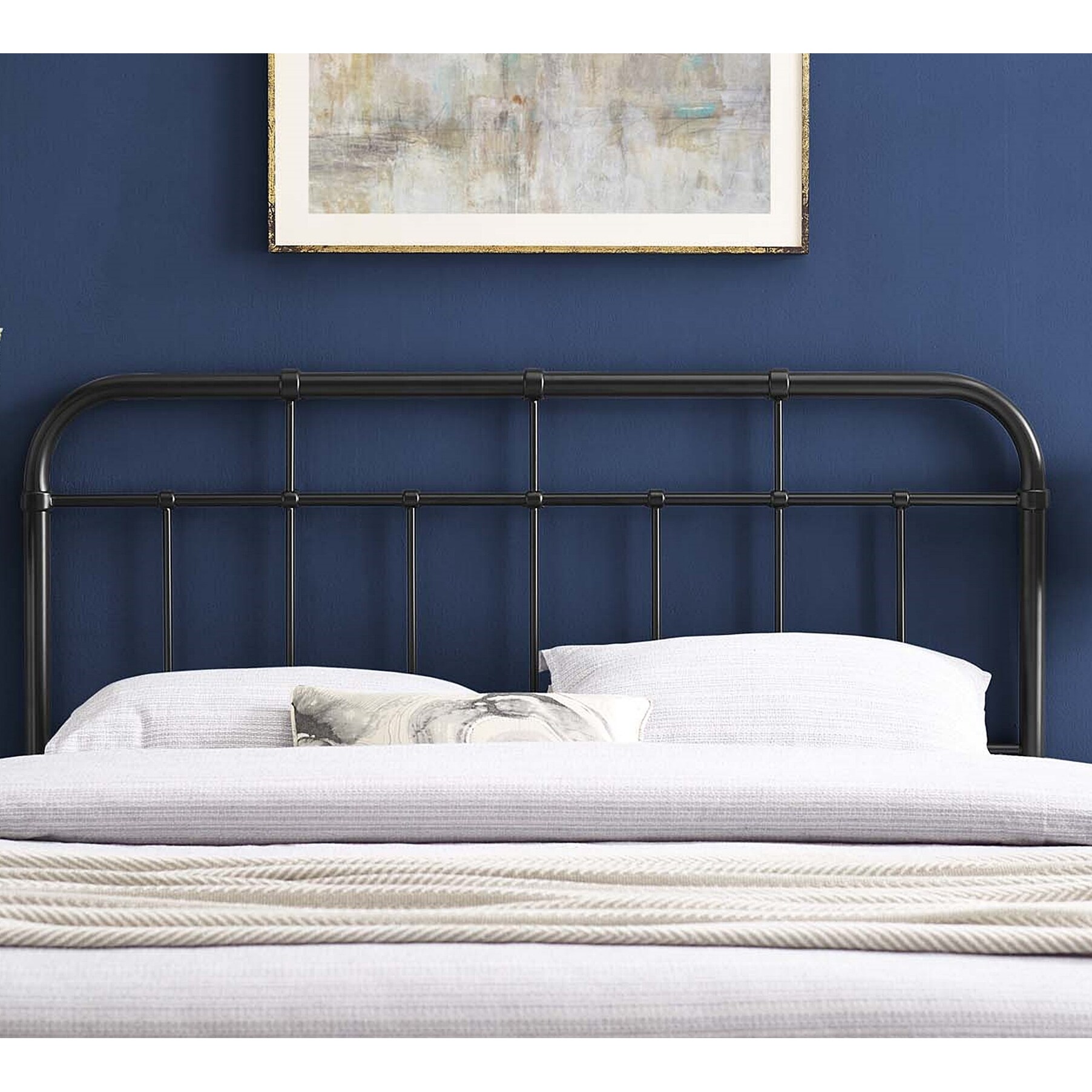Shaffer Classic Twin Size Black Metal Headboard - Bed Bath