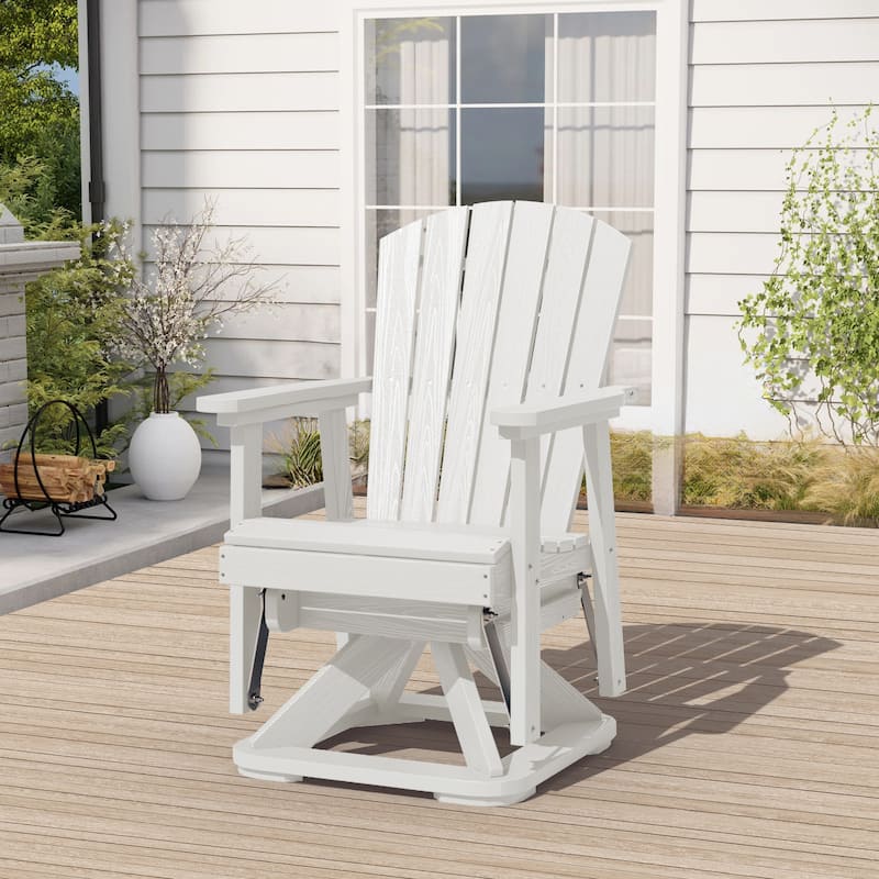 HDPE Adirondack Swivel Glider, Outdoor Patio Chair