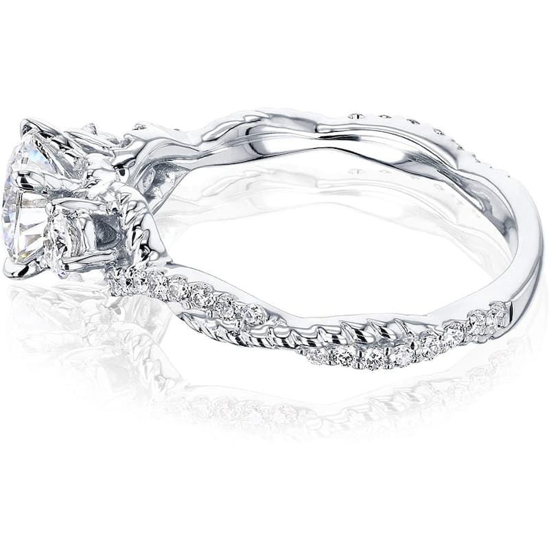 Annello by Kobelli 14K Gold 3 Stone Moissanite Snake Ring (HI/VS, GH/I)
