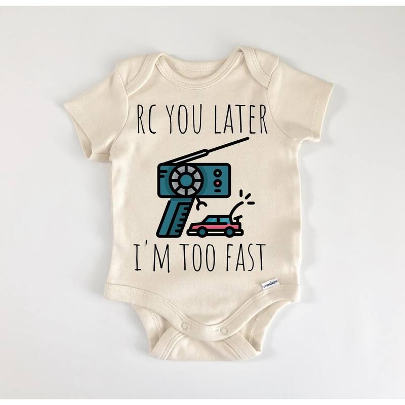 Rc Car Remote Control - Baby Boy Girl Clothes Infant Bodysuit Funny Cute - White - 0-3M