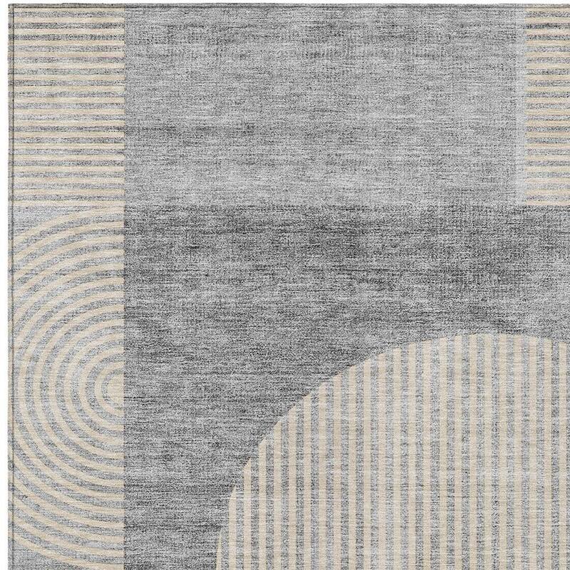 HomeRoots Geometric Transitional Rectangle Outdoor Rug
