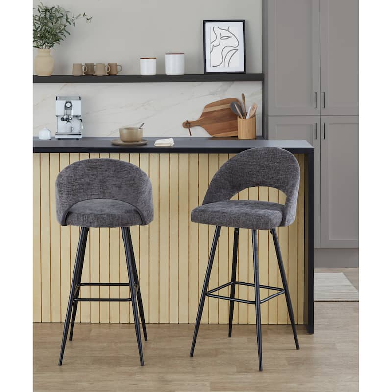 Renee Upholstered 30" Fixed-height Barstool - Set Of 2
