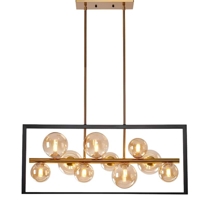 Glasgrow Gold Black Orb Pendant for Kitchen Island Futuristic Scifi Ceiling Light - N/A