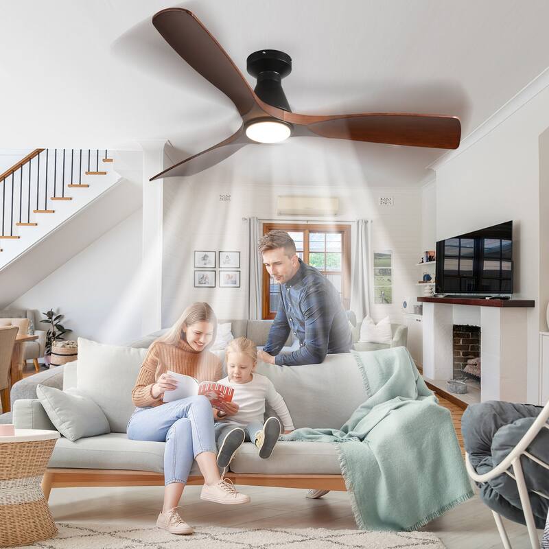 Ceiling Fans with Lights and APP: Flush Mount Low Profile Ceiling Fan for Bedroom - Dimmable Indoor Outdoor Fan