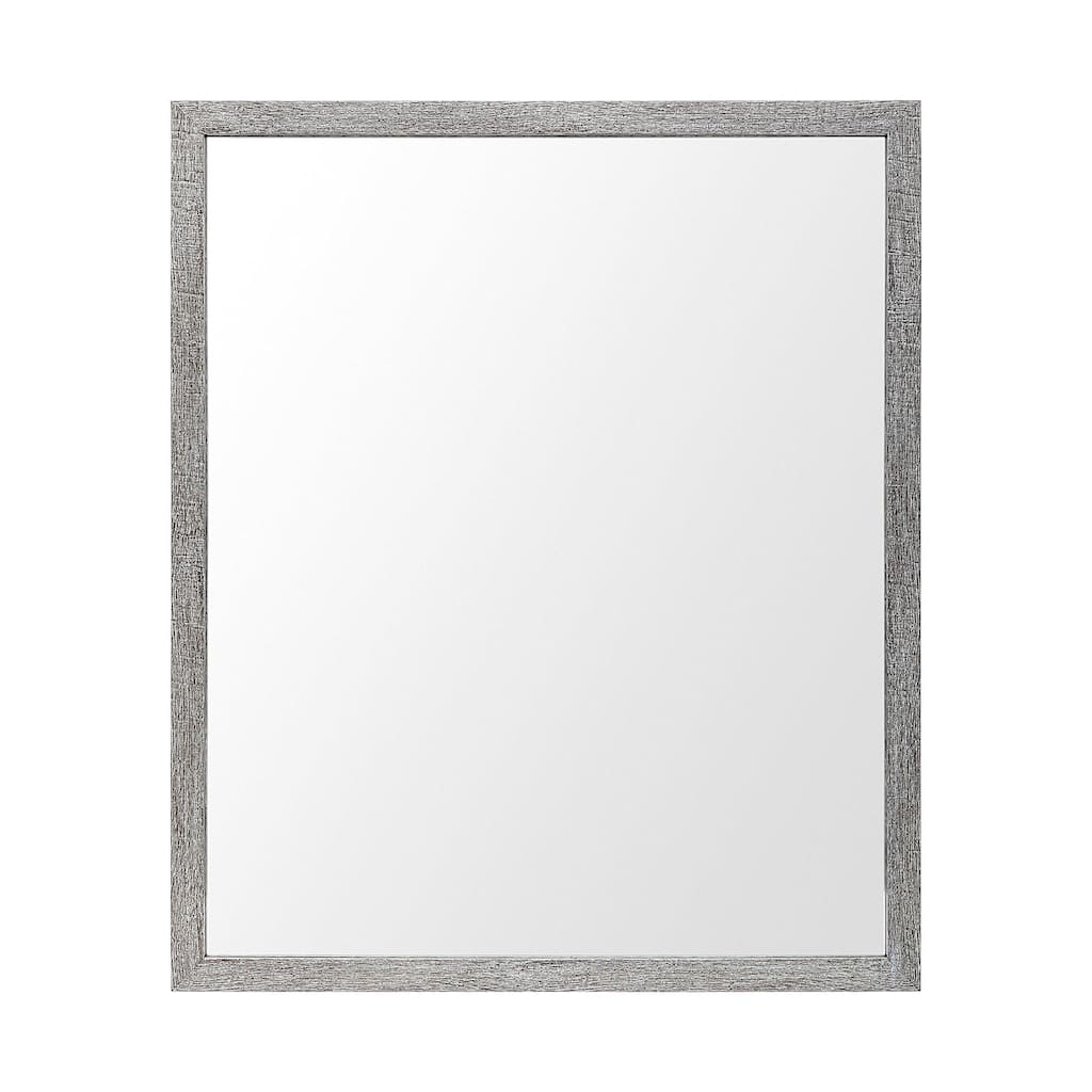 Bristol Grey 20x24 Faux Wood Frame Bathroom Vanity Mirror - 21.5L x 1.8W x 25.5H
