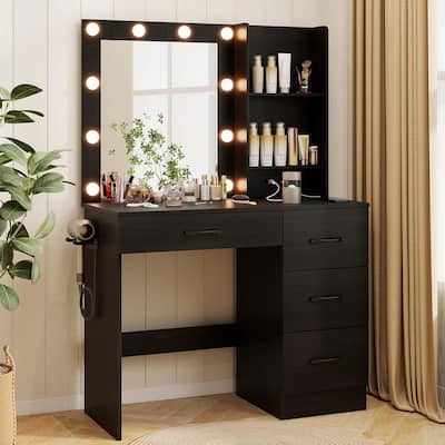 Modern Office Desk Computer Desk w/ Storage Small Desk for Home Office