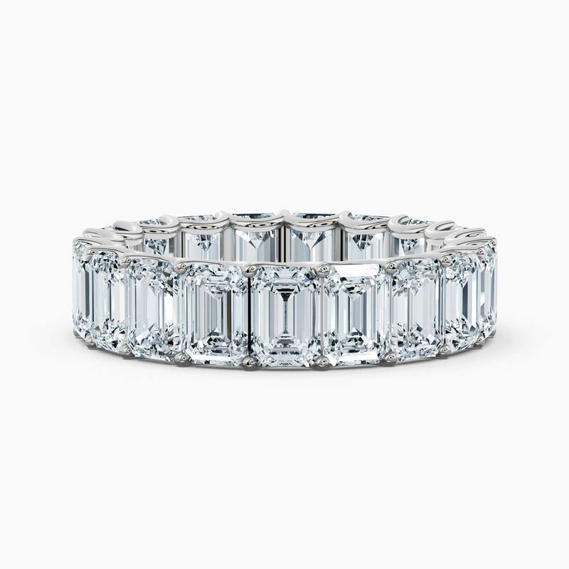 Auriya 14k Gold Emerald North-South Lab Grown Diamond Eternity Band 2.90 - 12.75 ct. tw. (F-G, VS) - 7.60 ct. wt. - 7.5 - White