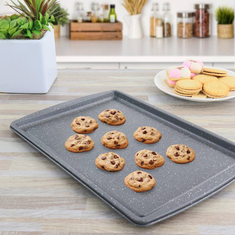 Oster 3 Piece Carbon Steel Cookie Sheet in Greystone - Silver