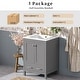 preview thumbnail 148 of 191, GDFStudio - Aurora Wood Bathroom Vanity Set with Ceramic Sink and Divided Drawers