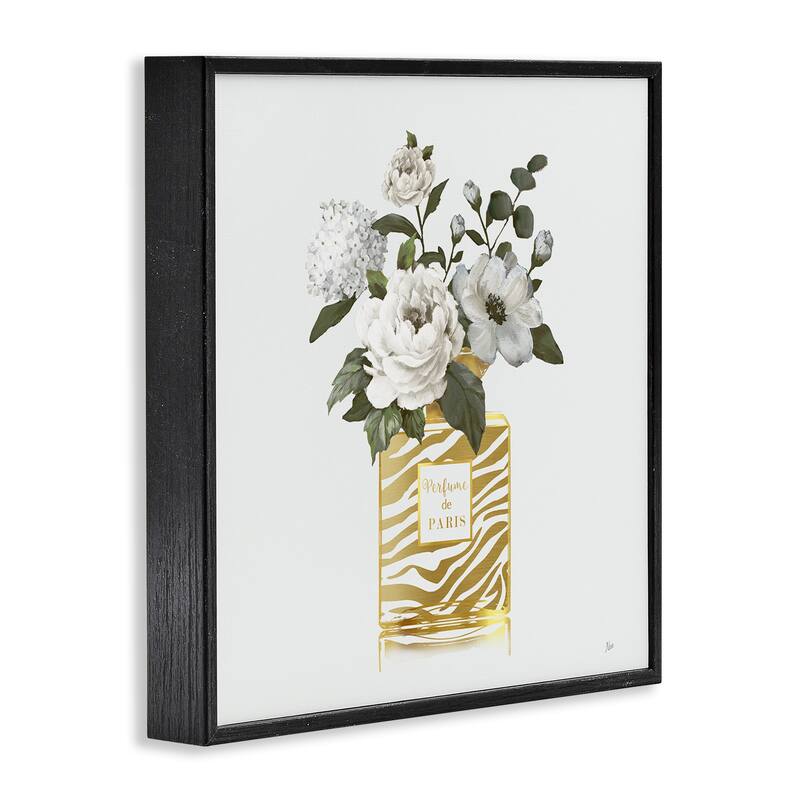 Stupell Chic Striped Perfume Bouquet Framed Giclee Art Design By Nan