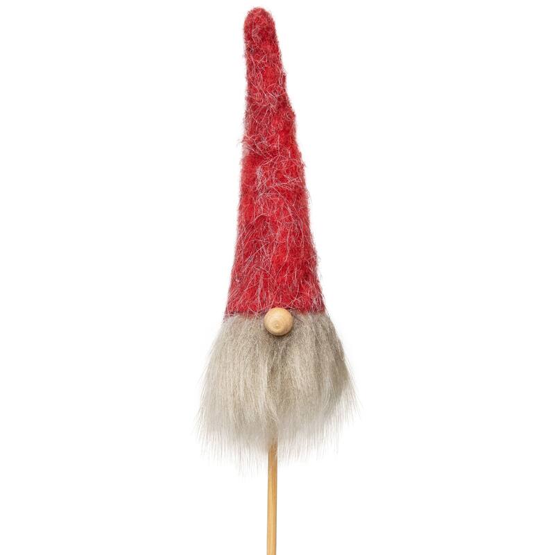 Gnome with Fuzzy Hat Christmas Picks - 13.25" - Set of 3