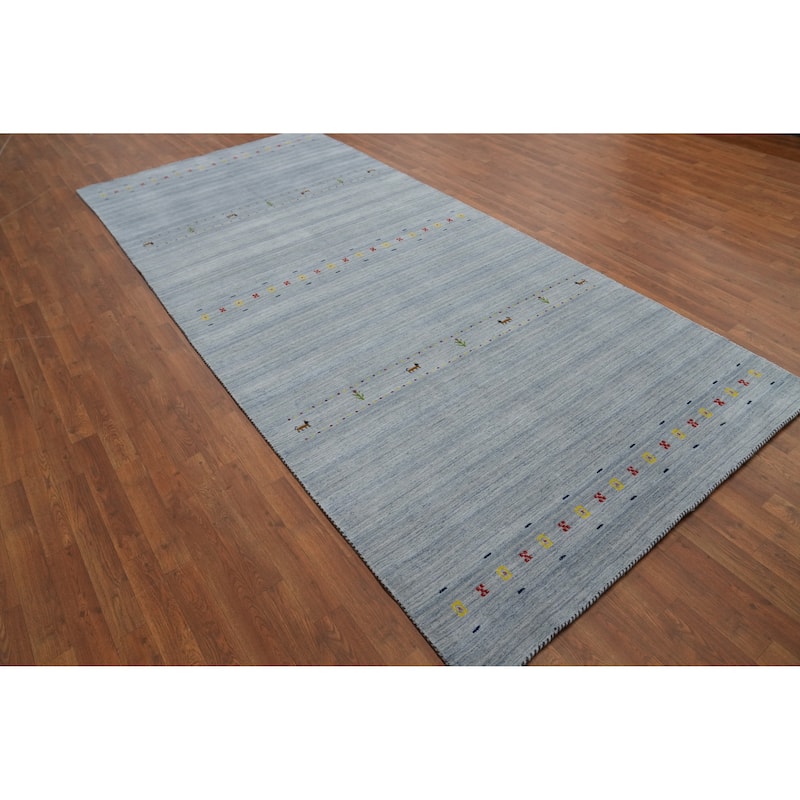 Tribal Wool Gabbeh Oriental Area Rug, Handmade Modern Carpet - 11' 4'' X 5' 2''