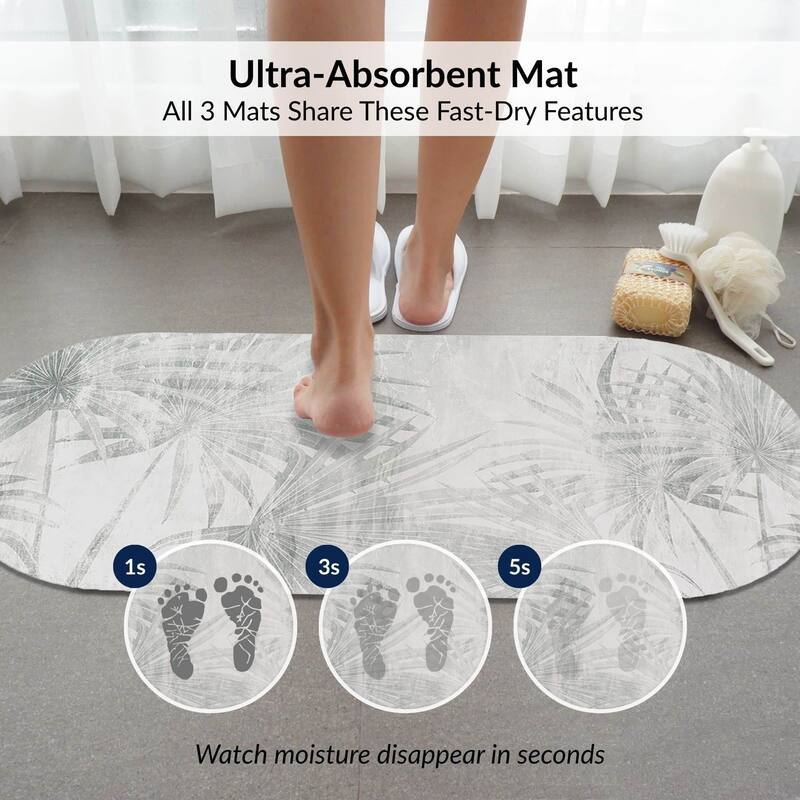 Decorative 3-Piece Bath Mat Set Includes Standard, Runner, and Contour