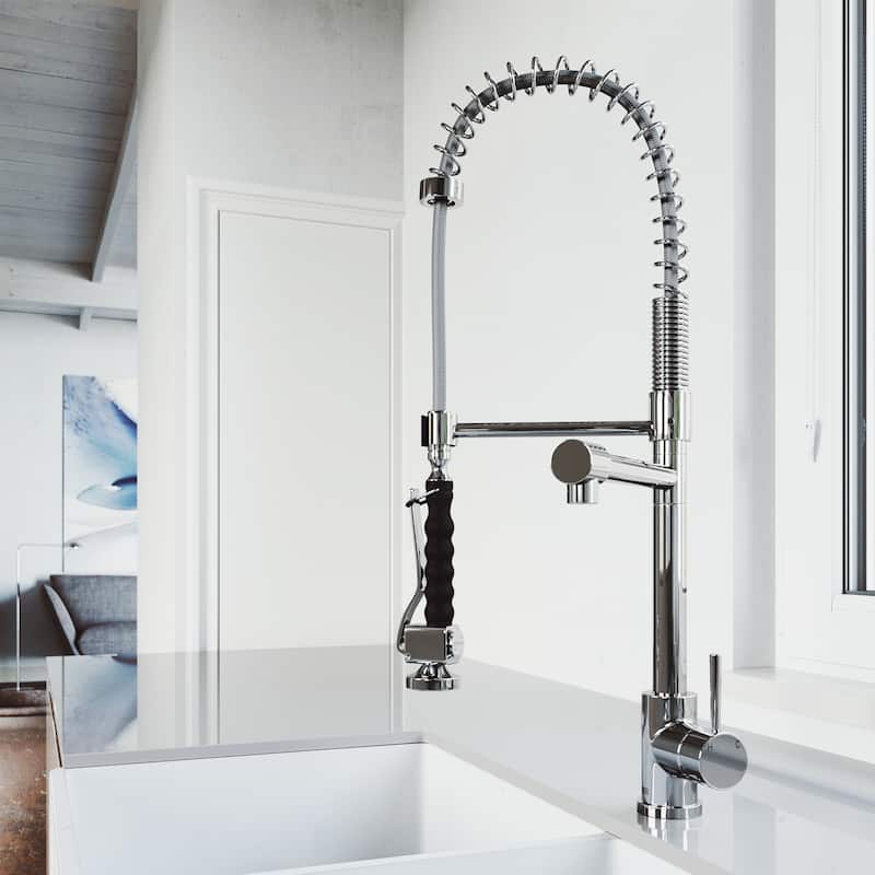 VIGO Zurich 27" H Single Handle Pull-Down Sprayer Kitchen Faucet
