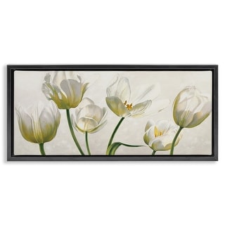 Stupell Soft White Blooming Tulips Framed Floater Canvas Wall Art ...