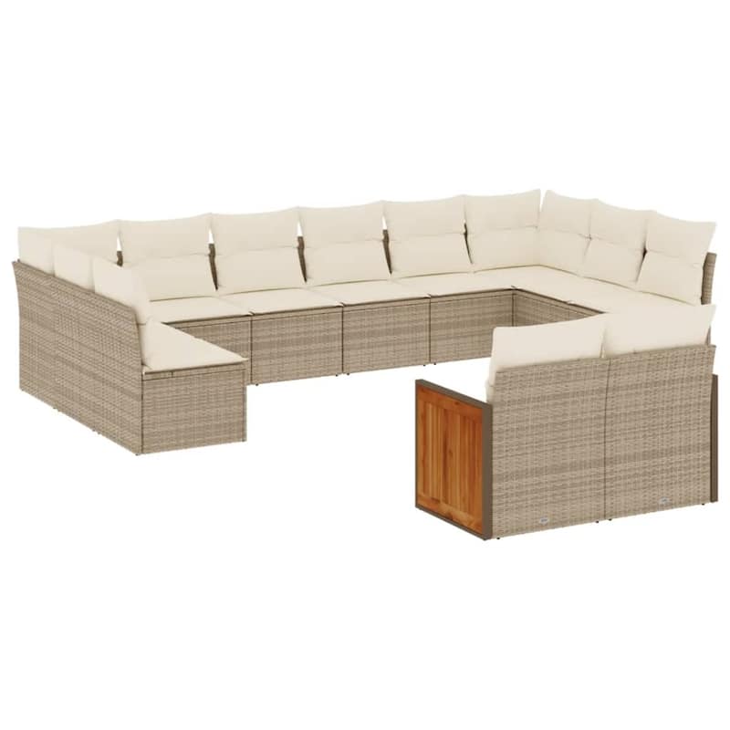 vidaXL Patio Sofa Set with Cushions Outdoor Conversation Furniture Poly Rattan