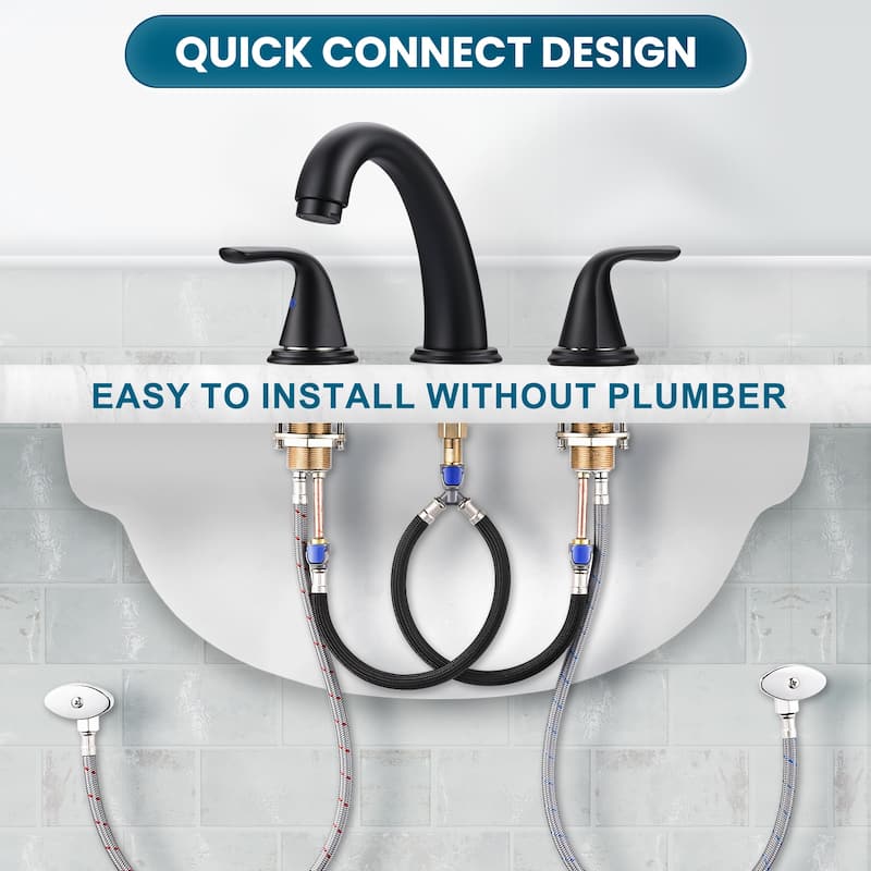 WOWOW Widespread Double Handle Bathroom Faucet