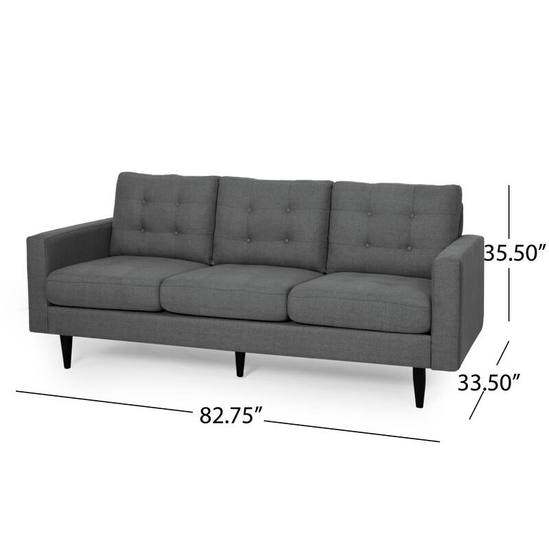Contemporary Tufted 3-Seater Sofa with Square Arms