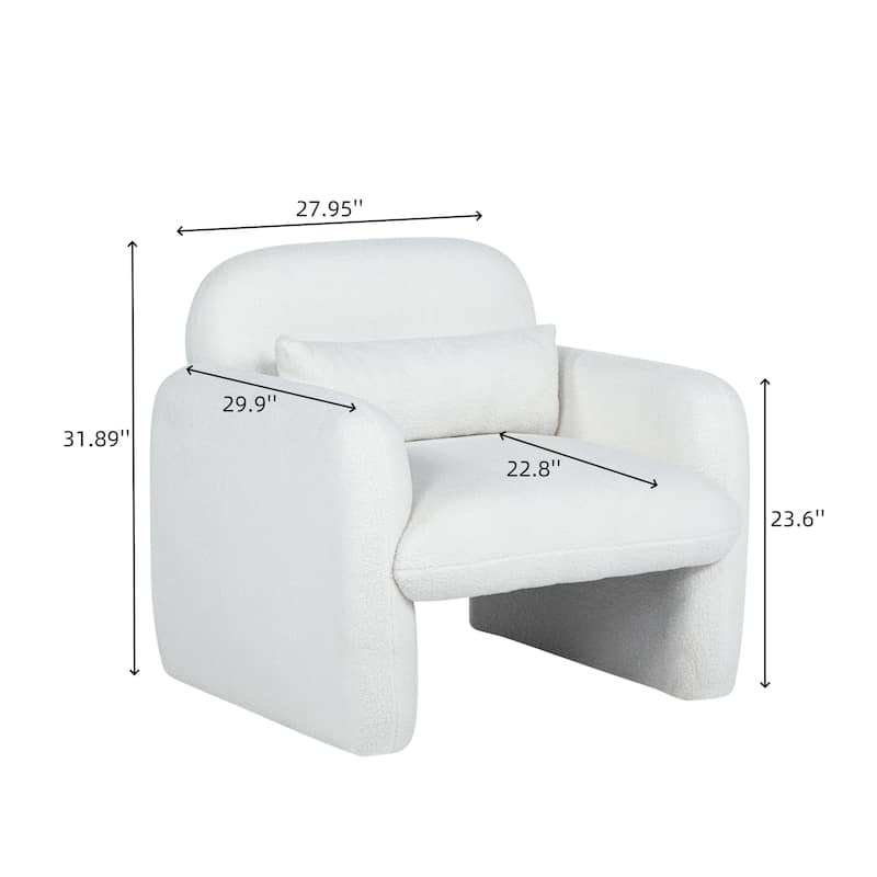 Stylish and Minimalist Single Sofa Chair with Arms and Pillow, Armchair, Accent Chair for Living Room, Bedroom, Study