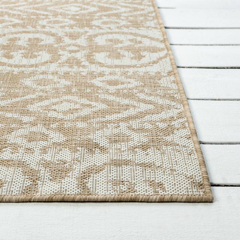 Sevita Sadie Ikat Striped Durable Performance Indoor/Outdoor Area Rug