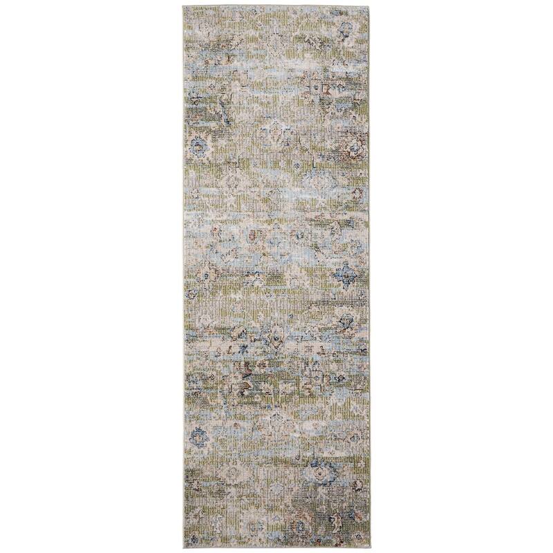HomeRoots Floral Traditional Runner Area Rug - 87.00 in. x 30.00 in. x 0.47 in.
