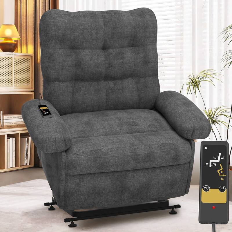 Power Lift Recliner Chair W/Remote Control And Side Pocket For Elderly