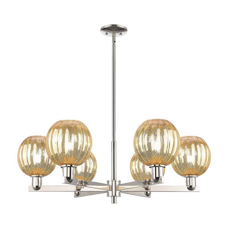 Innovations Lighting Downtown Urban - Preston - 6 Light 24" Globe Shade Stem Hung Chandelier