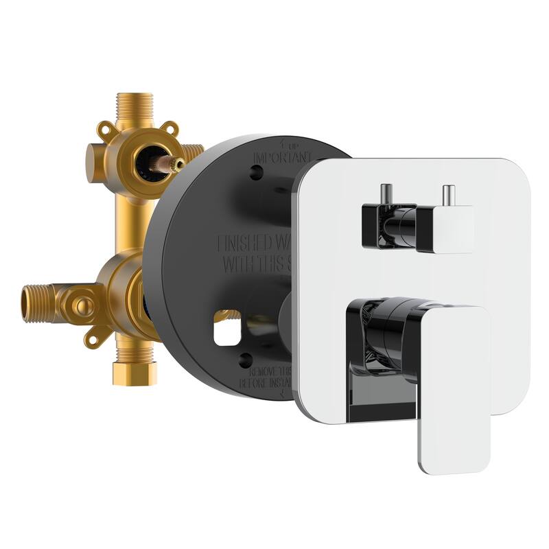 Resort 10-in Rain Showerhead Combo with Adjustable Handshower Slide Bar and Pressure Balanced Mixing Valve Chrome