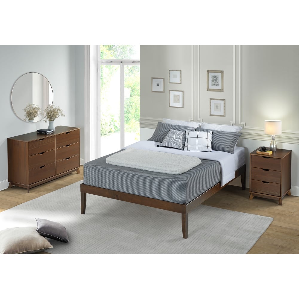 Linon Purcell Solid Wood Platform Bed Frame