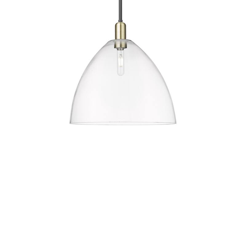 Innovations Lighting 716-1S-18-16 Bristol Pendant Bristol 16" Wide - Black Antique Brass / Clear