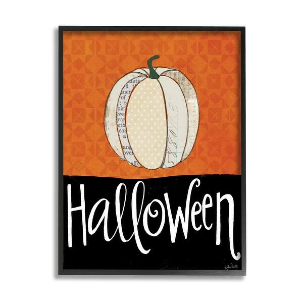 Stupell Halloween Festive Holiday Greeting Patterned Pumpkin Gourd