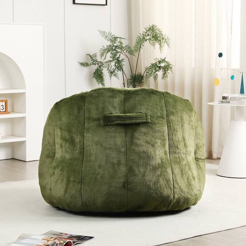 Lazy Comfy Chairs faux fur Fabric BeanBag Chair in Living Room Bedroom