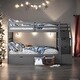 preview thumbnail 2 of 12, Twin-Over-Twin Bunk Bed with Twin Size Trundle and 3 Storage Stairs,Multifunctional Kids Bunk Bed,Gray