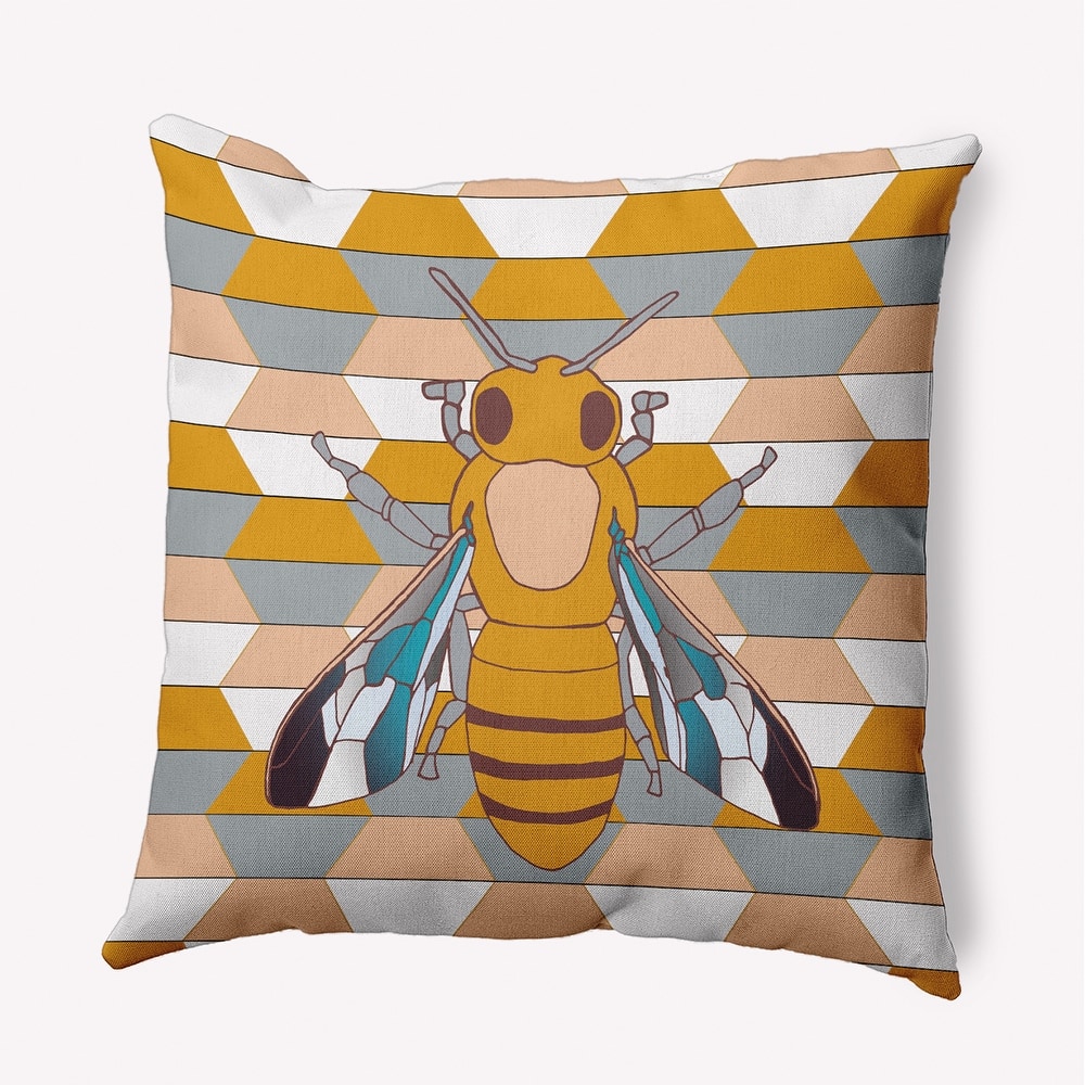 Bee and Comb Decorative Throw Pillow