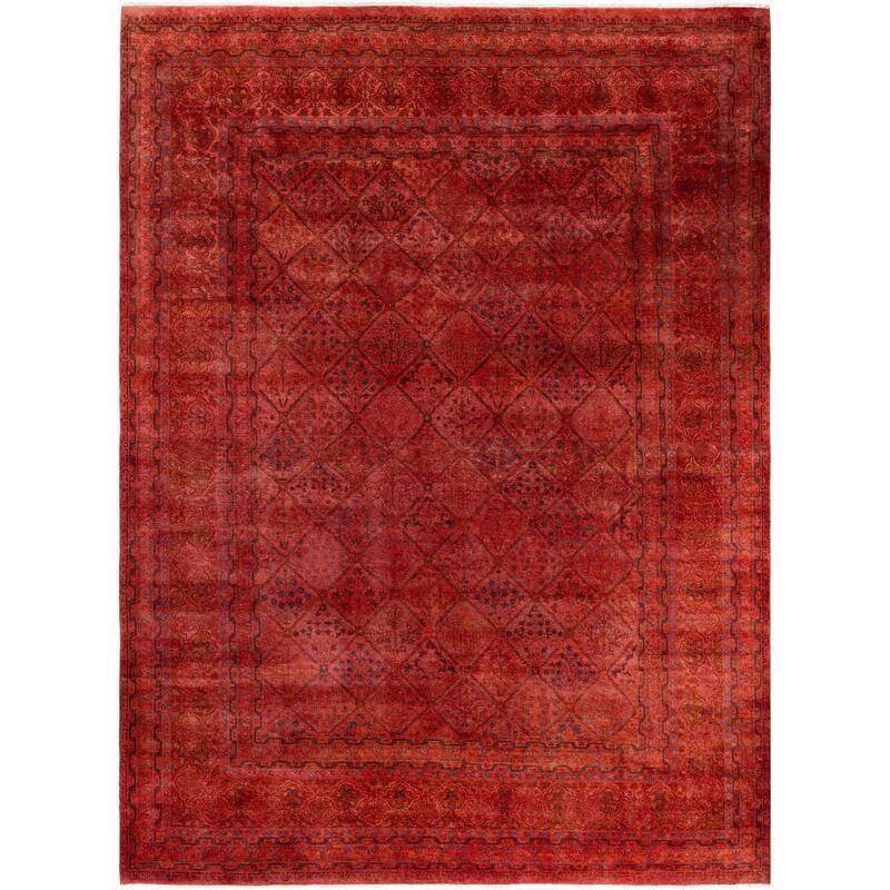 Overdyed One-of-a-Kind Hand-Knotted Area Rug - Pink - 9' 0" x 11' 10"