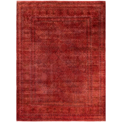 Overdyed One-of-a-Kind Hand-Knotted Area Rug - Pink - 9' 0" x 11' 10"