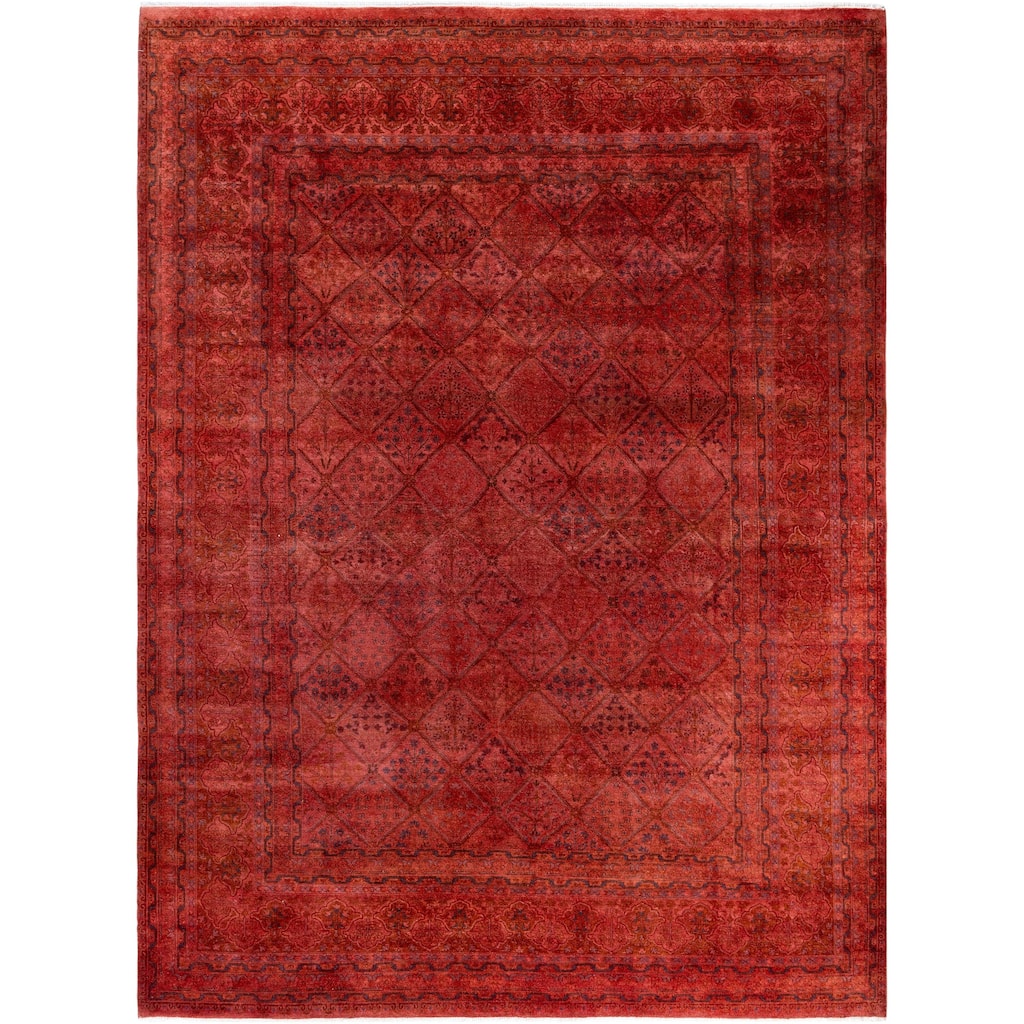 Overdyed One-of-a-Kind Hand-Knotted Area Rug - Pink - 9' 0" x 11' 10"