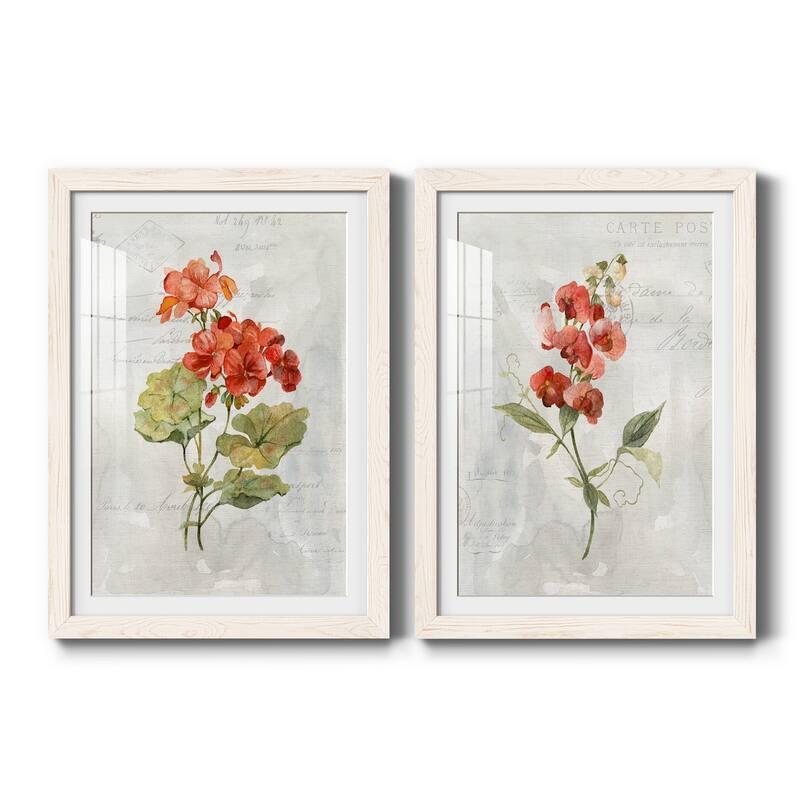 Linen Geranium-Premium Framed Print - Ready to Hang - 17X20 - White