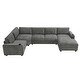 preview thumbnail 9 of 38, Irregular Corner U Shaped Sectional Sofa,Chenille Couch Set with Oversized Chaise