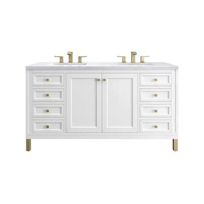James Martin Vanities Chicago 60" Double Vanity, Glossy White