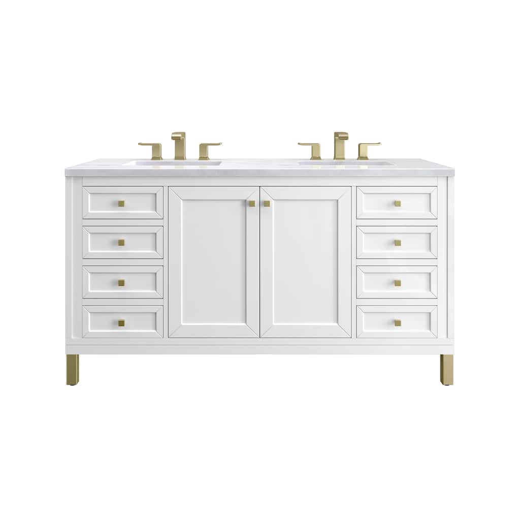 James Martin Vanities Chicago 60" Double Vanity, Glossy White