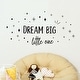 preview thumbnail 4 of 5, Walplus Dream Big Little One Black Quote Wall Sticker Nursery Decor