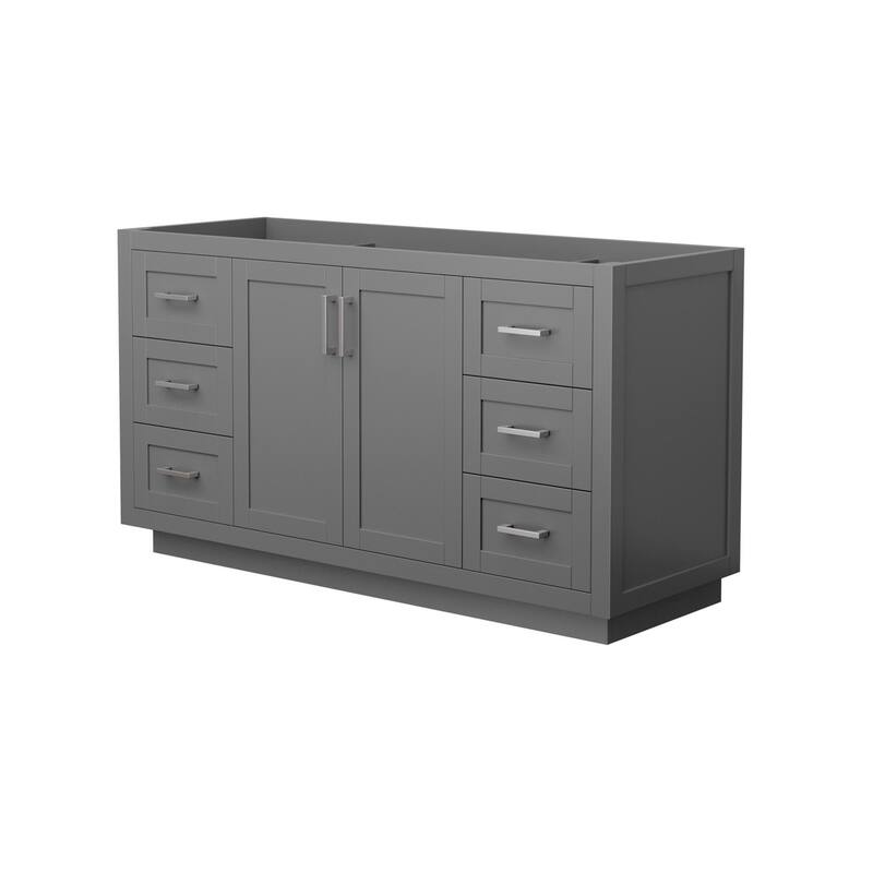 Wyndham Collection Miranda 60" Single Free Standing Vanity Cabinet - Dark Gray / Brushed Nickel Hardware