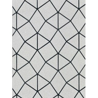 Brewster Albion Silver Geometric Wallpaper - 20.5in x 396in x 0.025in ...