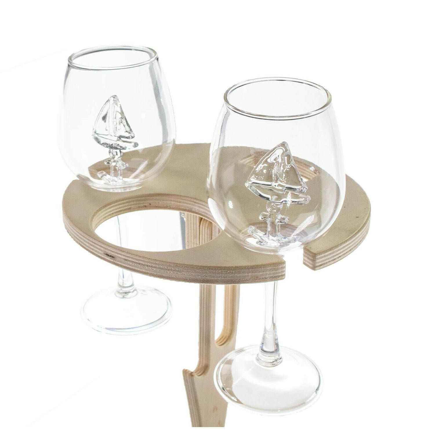 Portable Outdoor Wine Table With Bottle Holder - Foldable Mini Wooden ...