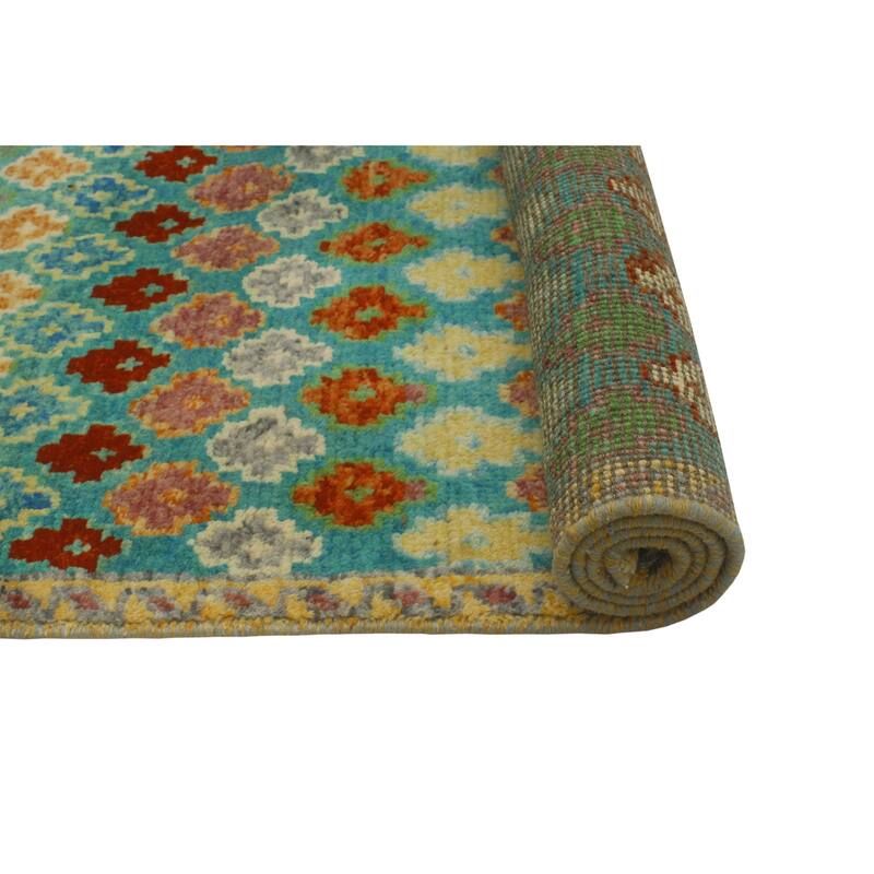 Balochi Aethelwi Green/Rust Rug - 3'3" x 4'11"