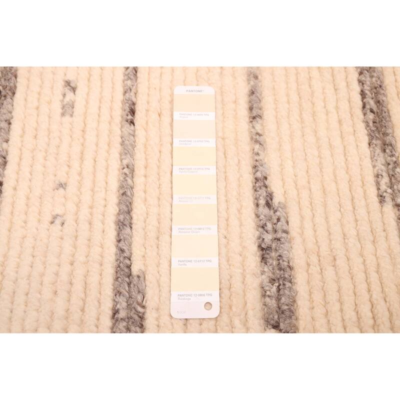 ECARPETGALLERY Hand-knotted Tangier Cream Wool Rug - 5'3 x 7'7