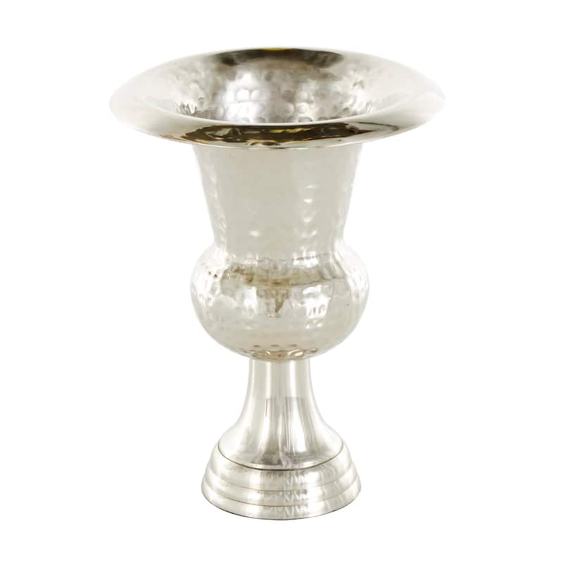 Gold or Silver Aluminum Metal Goblet Inspired Hammered Vase