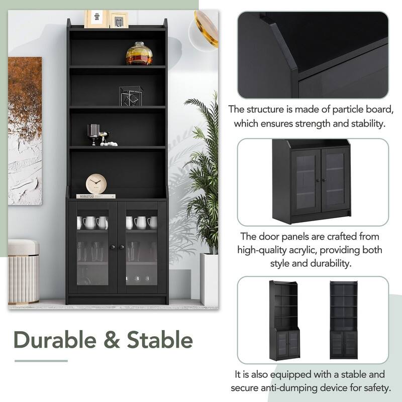 78" Tall Kitchen Pantry,Kitchen Cabinet with Doors and Adjustable Shelves,Storage Cabinet for Kitchen