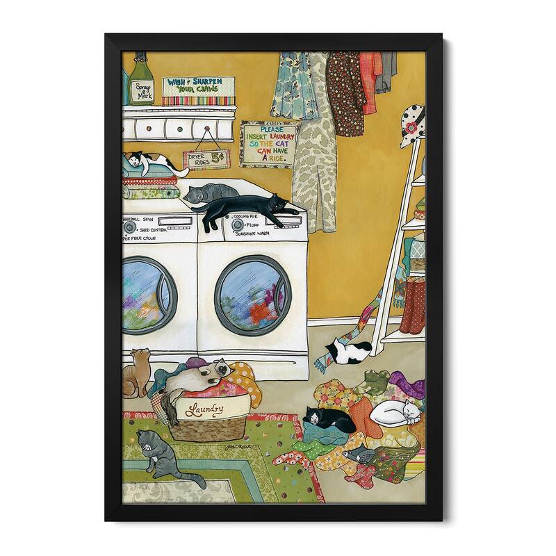 Purrfectly Fluffed Premium Framed Poster by Jamie Morath - Black - 16x24x1